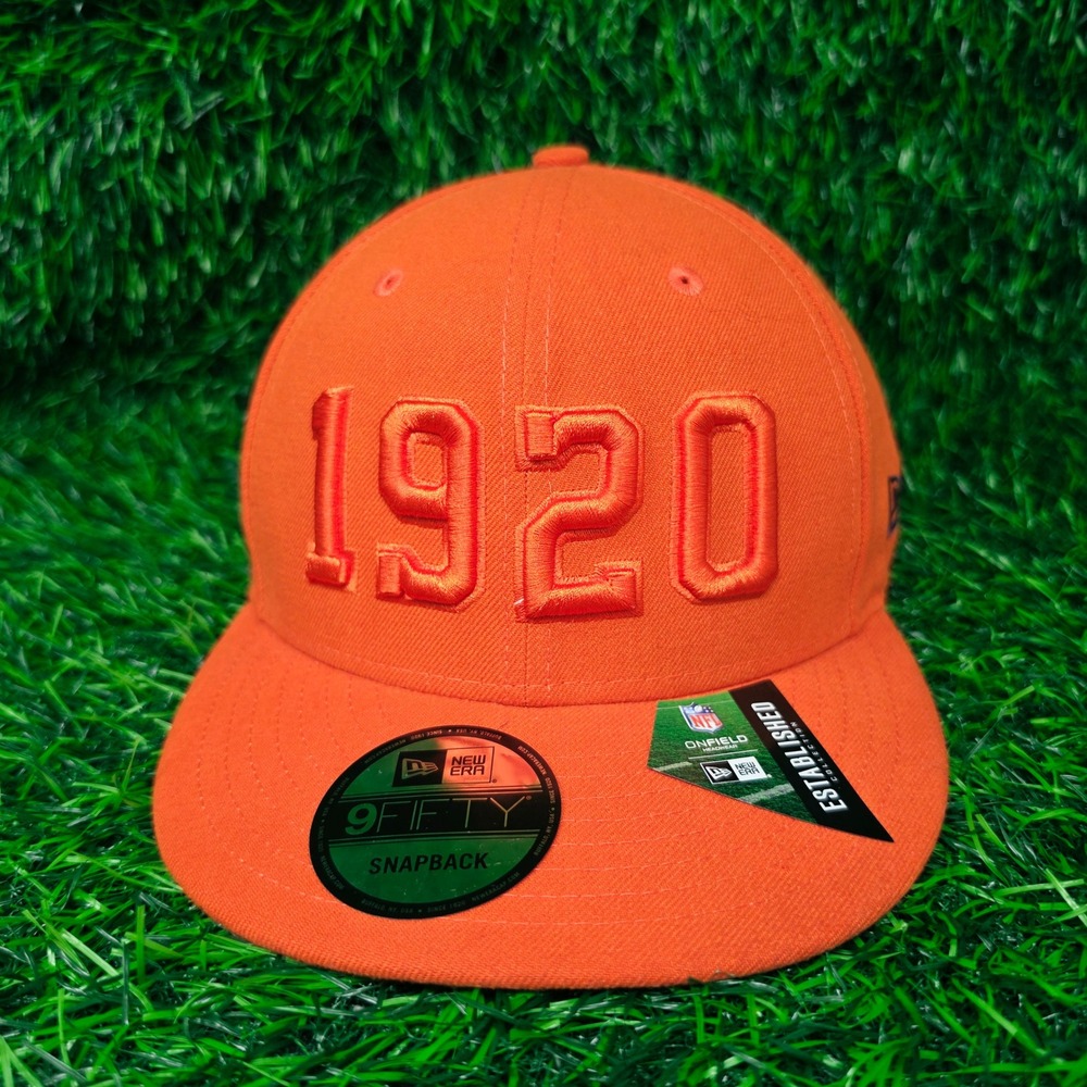 New Era Chicago Bears Hat Mens OSFM Orange 9FIFTY NFL 100th Anniversary 1920